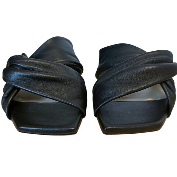 Jimmy Choo Black Leather Open Toe Slide Sandal Flat Size 36.5 - Picture 5 of 13